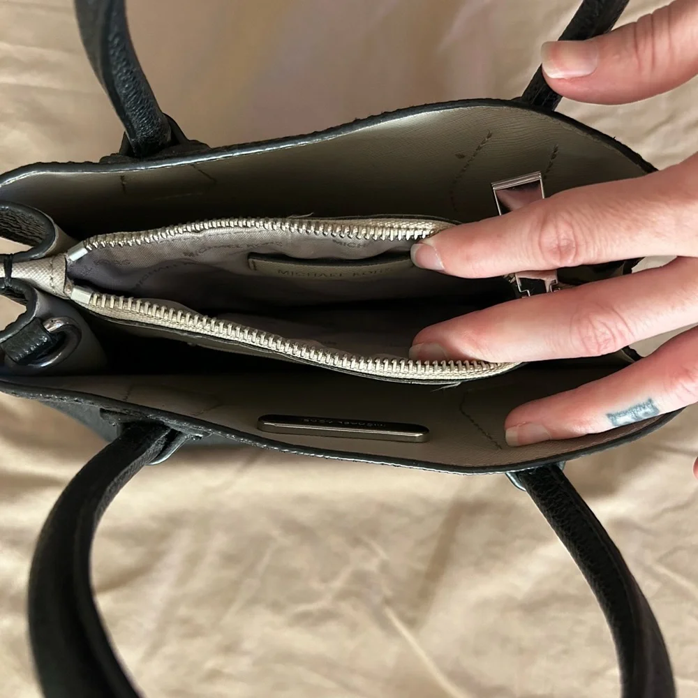 Michael Kors Black Pebbled Leather Satchel - Picture 3 of 5